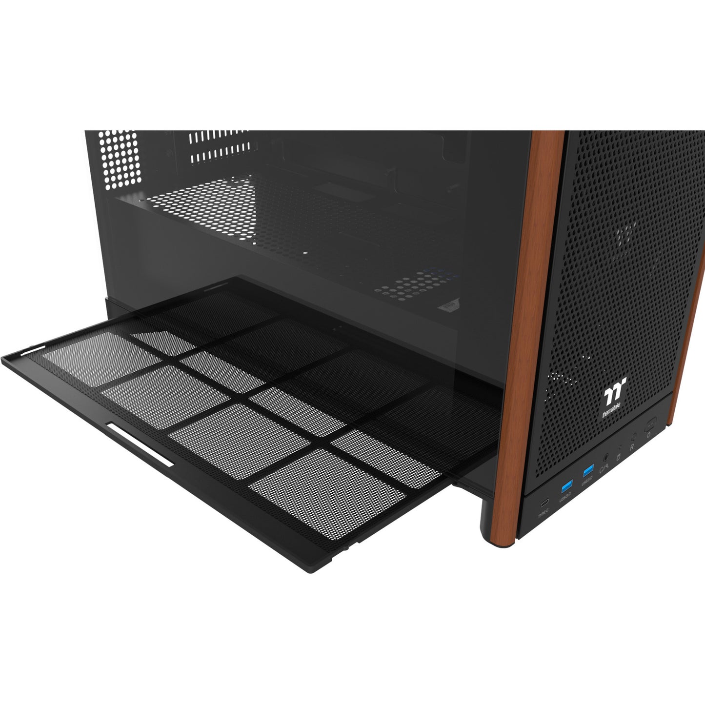 Thermaltake s370 ws midi tower behuizing (zwart | 2x usb-a | 1x usb-c | tempered glass)