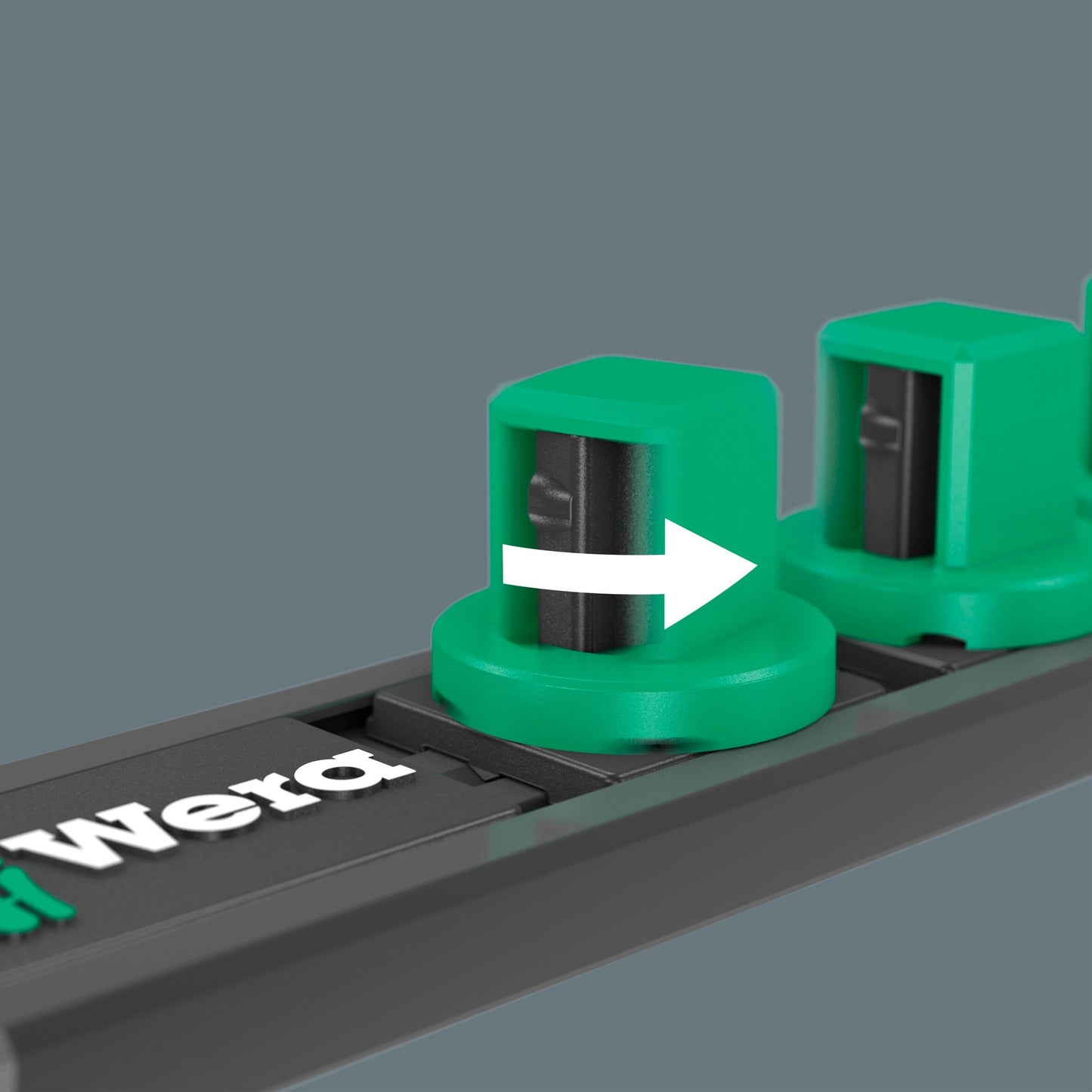 Wera 9608 dop-magneetstrip b impaktor imperial 1 dopsleutel (zwart groen, 9‑delig)