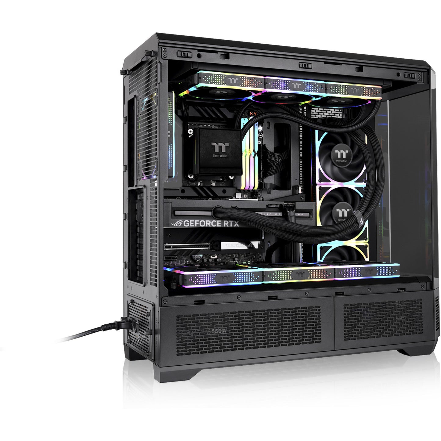 Thermaltake view 600 tg big tower behuizing (zwart | 2x usb-a | 1x usb-c | tempered glass)
