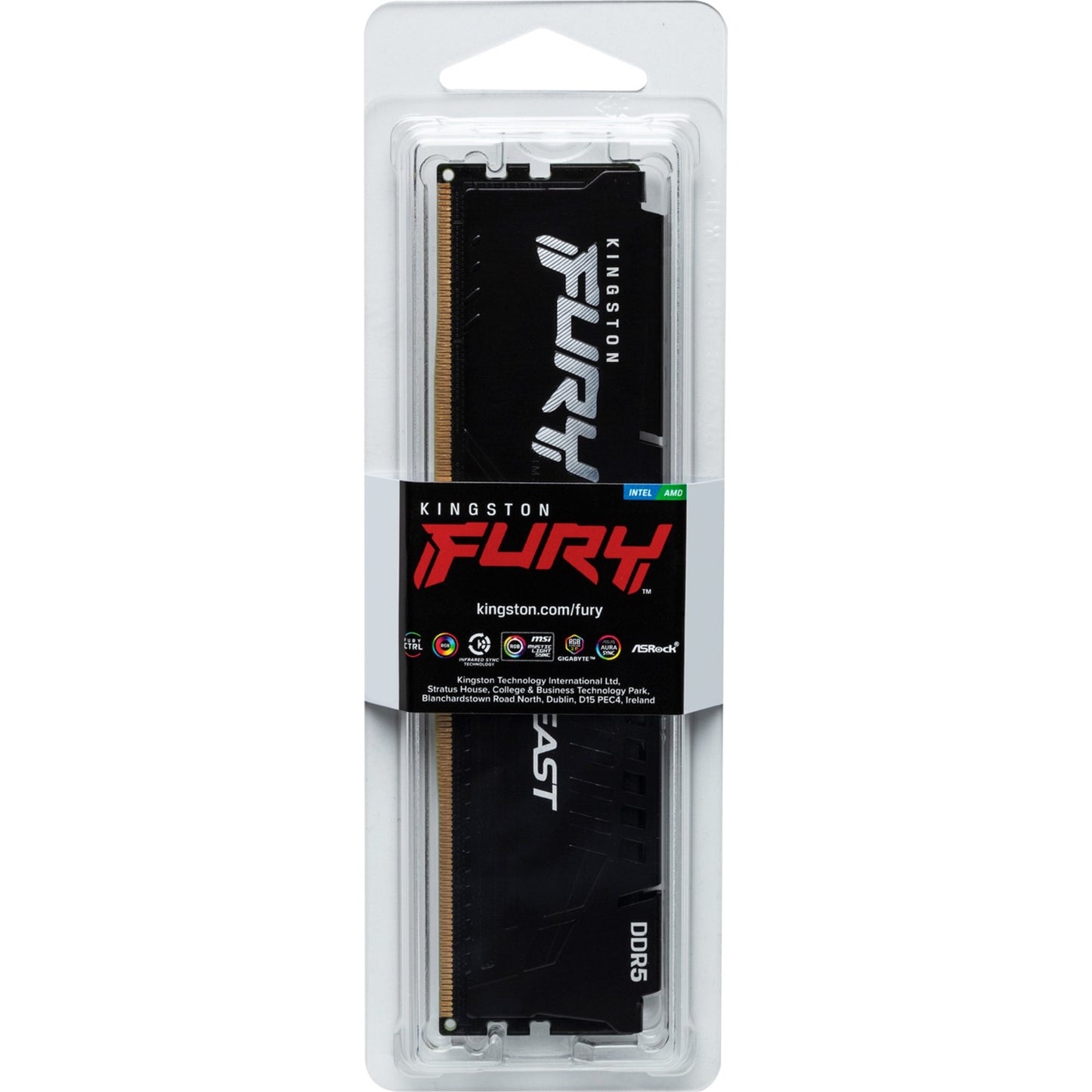Kingston FURY beast 16 gb ddr5-5200 (1x 16 gb) werkgeheugen (zwart, kf552c40bb-16, xmp 3.0)