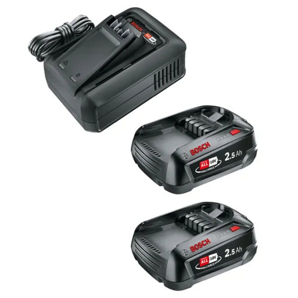 GARDENA startkit p4a qc al18v 44 + 2x 2,5 ah | snellader en accu's set (zwart, 14914-20 | snellader al18v-44 | 2x pba 18v 2,5 ah soc accu)