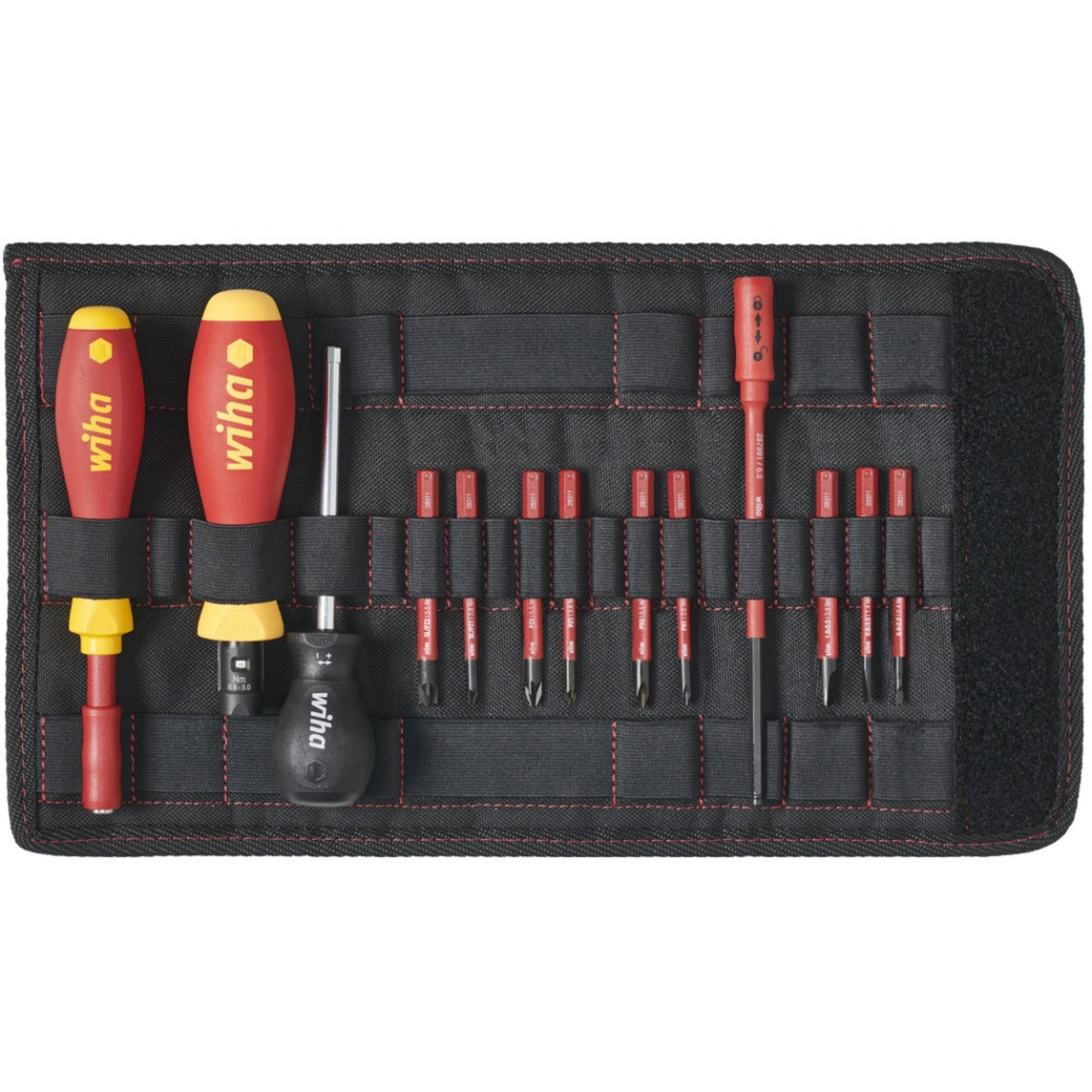 Wiha momentschroevendraaierset torquevario-s electric (rood geel, 14-delig, 0,8 - 5 nm)