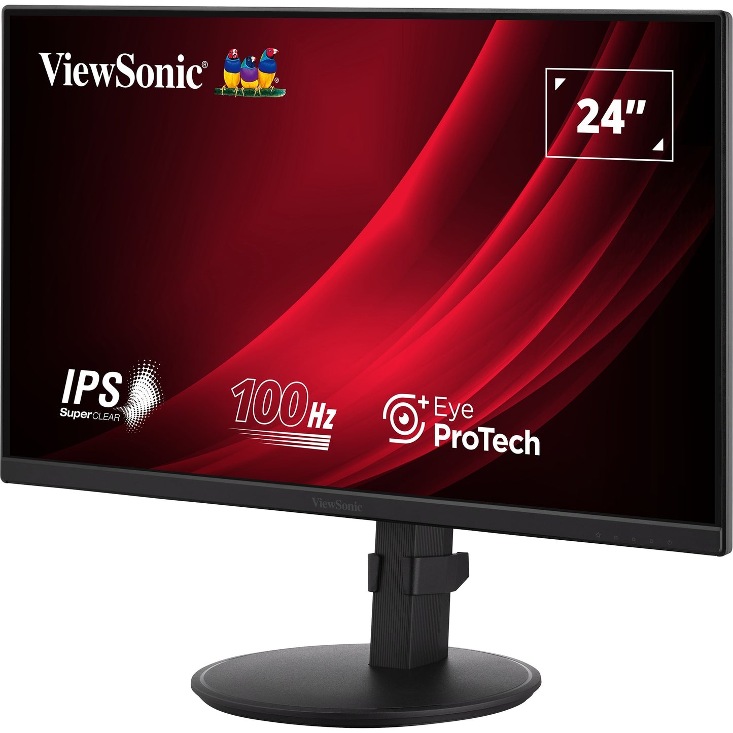 ViewSonic va2408-hdj ergonomische monitor 23.8 (zwart (mat), 1x hdmi, 1x display port, vga, 100 hz)