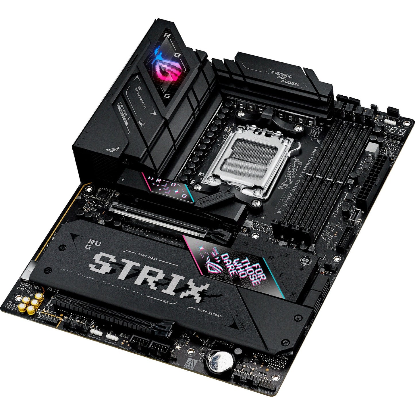 ASUS rog strix b850-e gaming wifi socket am5 moederbord (zwart, raid, 5gb-lan, wi-fi 7, bt, sound, atx)
