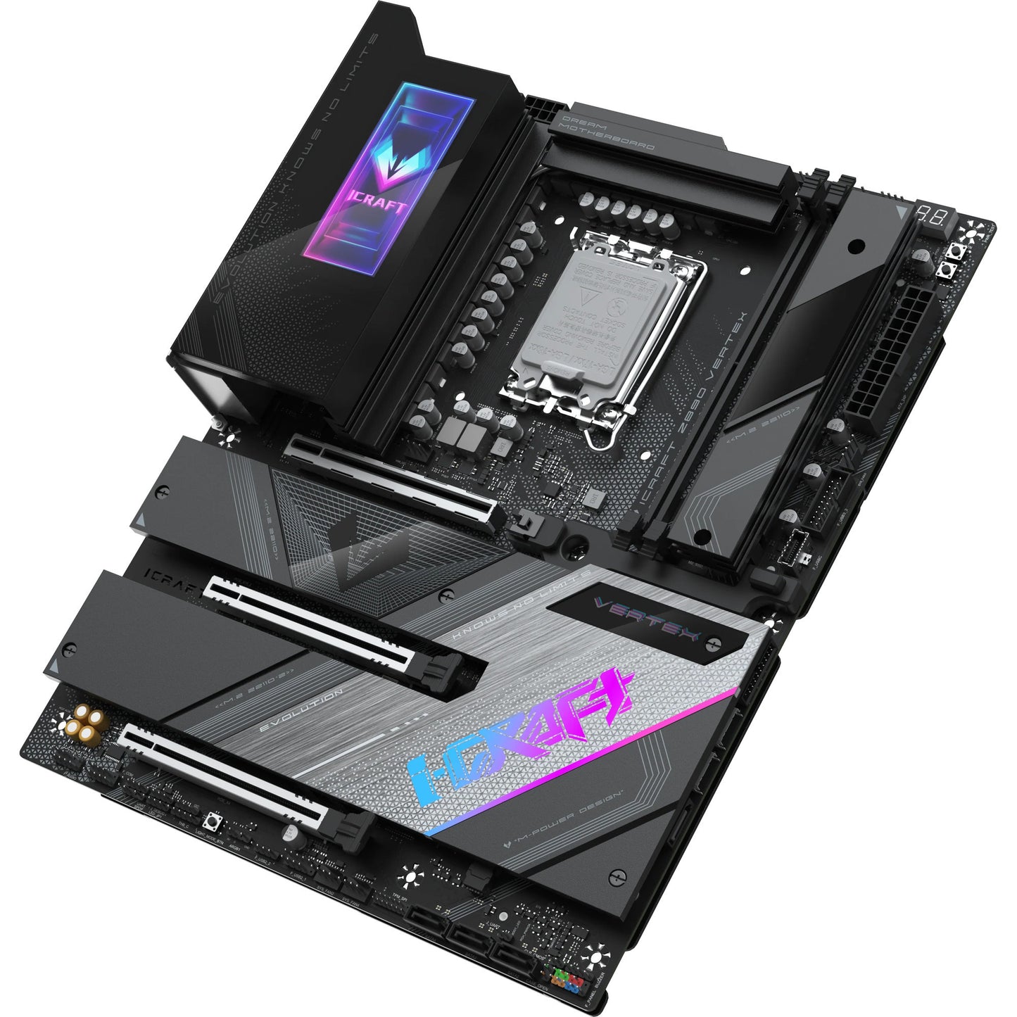 MAXSUN ms-icraft z890 vertex socket 1851 moederbord (zwart, raid, 5 gb-lan, wlan, bt, sound, atx)