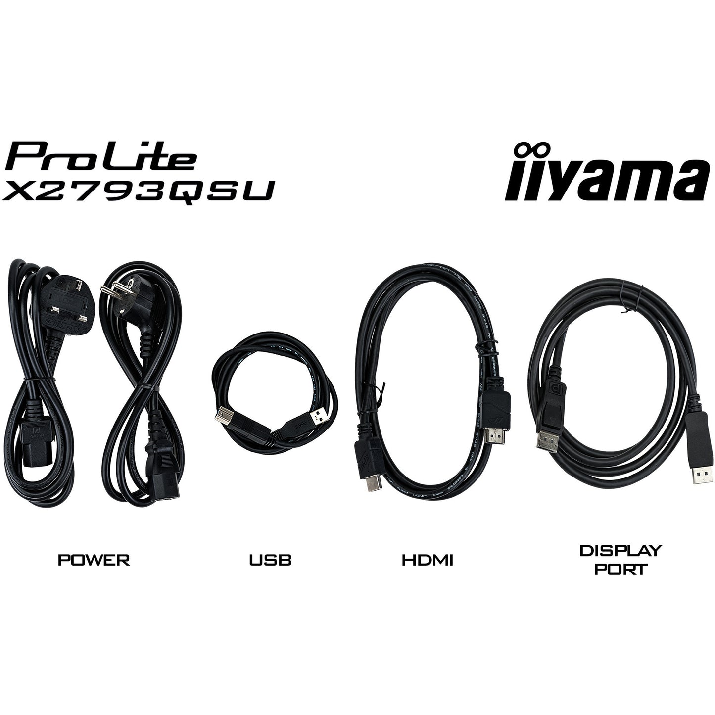 Iiyama prolite x2793qsu-b1 27 monitor (zwart (mat), hdmi, displayport, usb, audio)