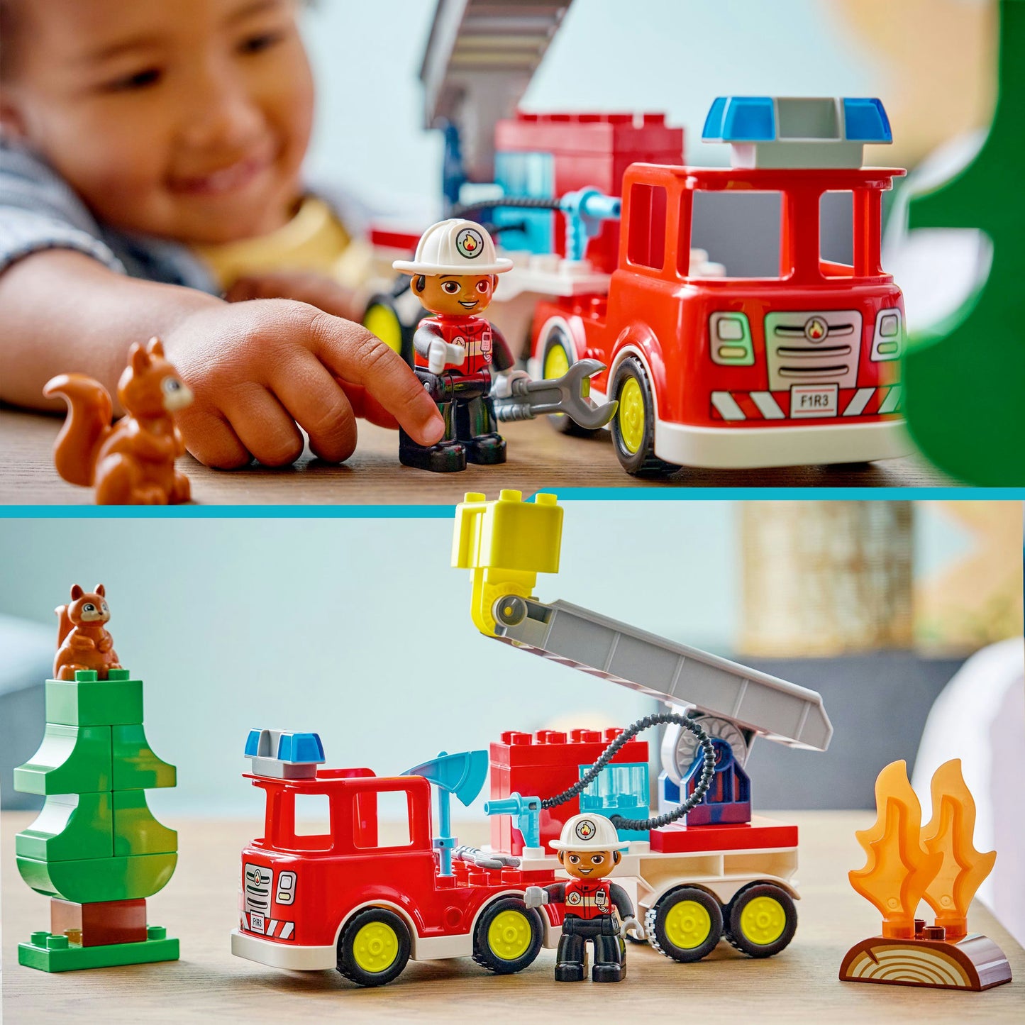 LEGO duplo 10473 brandweertruck met slang en brandweerman