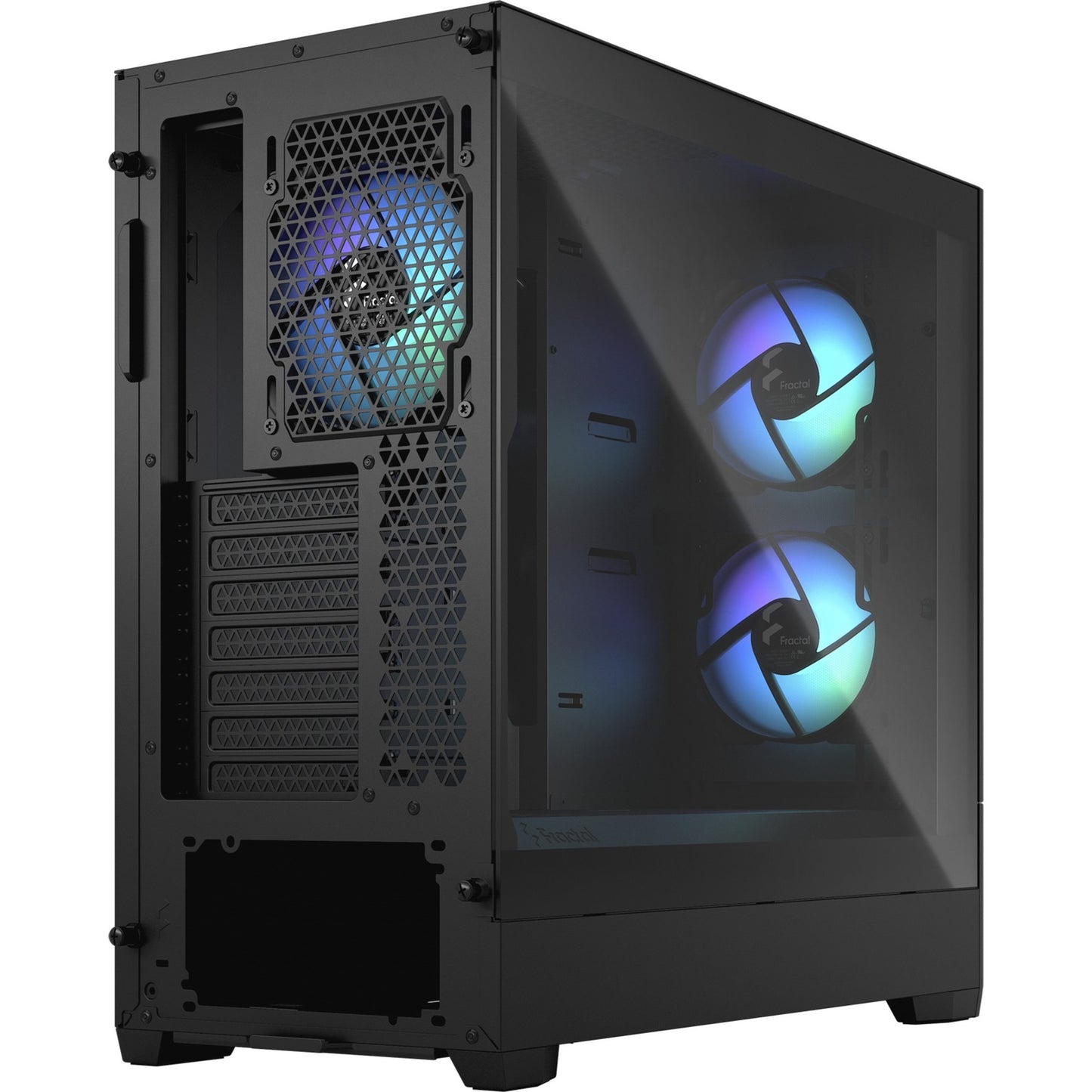Fractal Design pop air rgb midi tower behuizing (zwart | 2x usb-a | rgb | tempered glass)