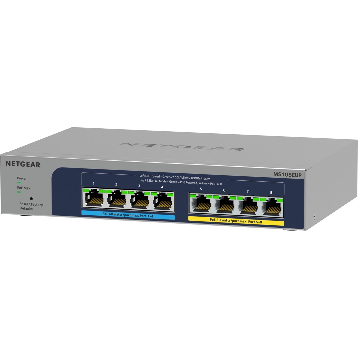 Netgear ms108up switch (grijs)