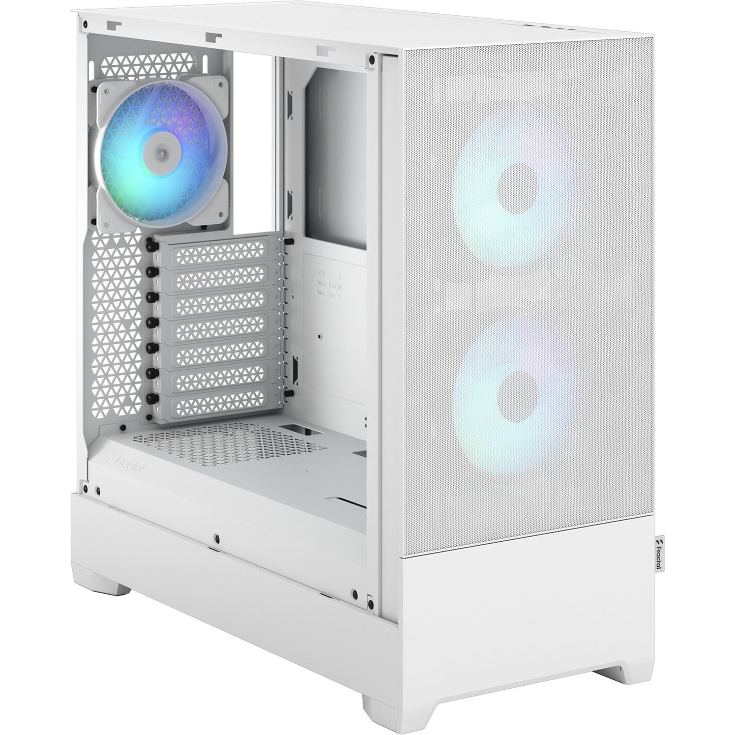Fractal Design pop air rgb midi tower behuizing (wit | 2x usb-a | rgb | tempered glass)