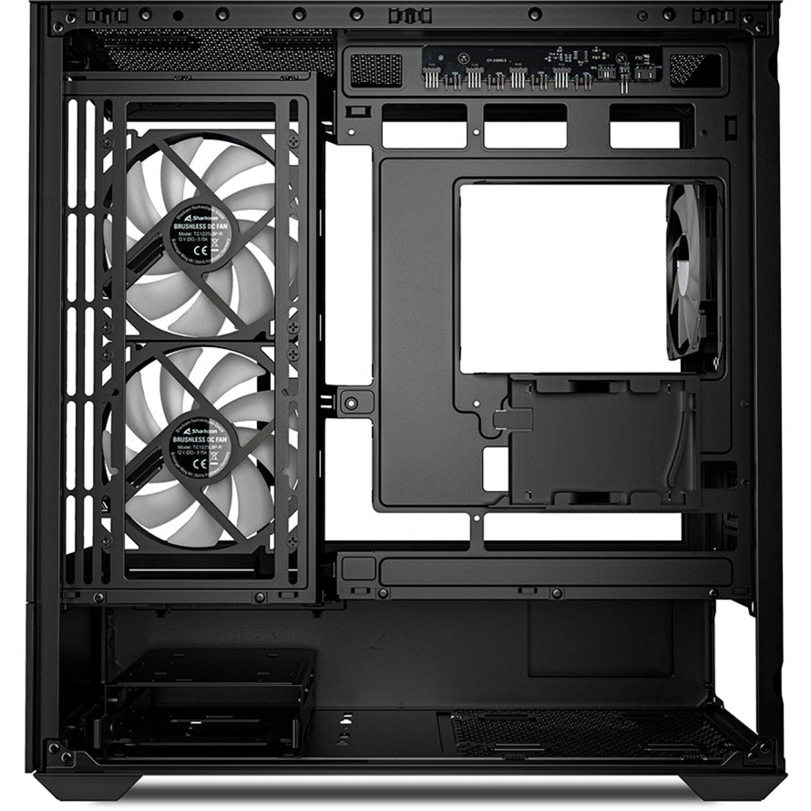 Sharkoon mk6 rgb mini tower behuizing (zwart | 2x usb-a | 1x usb-c | rgb | tempered glass)
