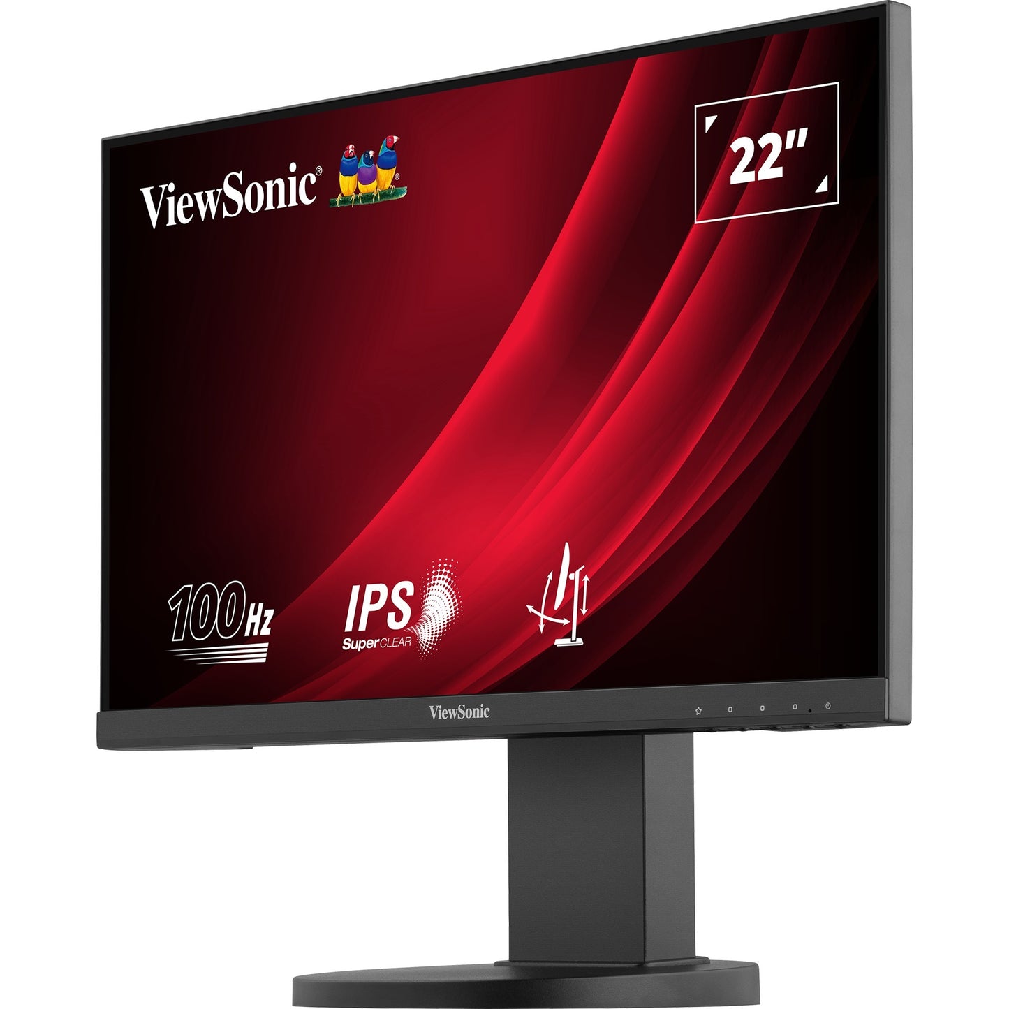 ViewSonic vg2208a 22 monitor (zwart, 1x hdmi, 1x displayport, usb-c, usb-a, sound, 100 hz)
