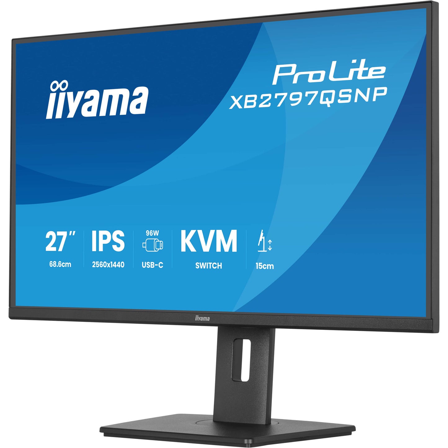 Iiyama prolite xb2797qsnp-b1 27 monitor (zwart, hdmi, displayport, 2x usb-a, 2x usb-c, rj-45)
