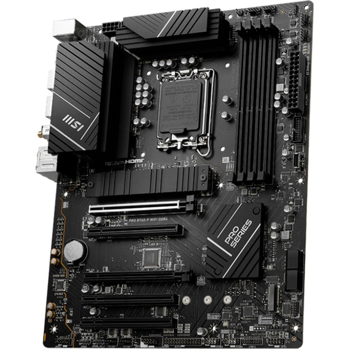 MSI pro b760-p wifi ddr4 socket 1700 moederbord (raid, 2.5 gb-lan, wifi, bt, sound, atx)