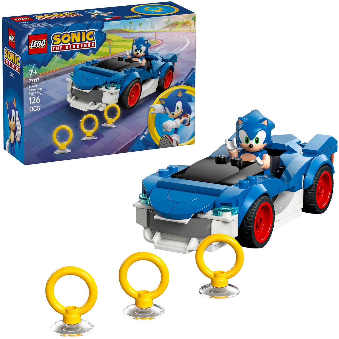 LEGO sonic the hedgehog - sonic's car: speedster lightning constructiespeelgoed (77117)