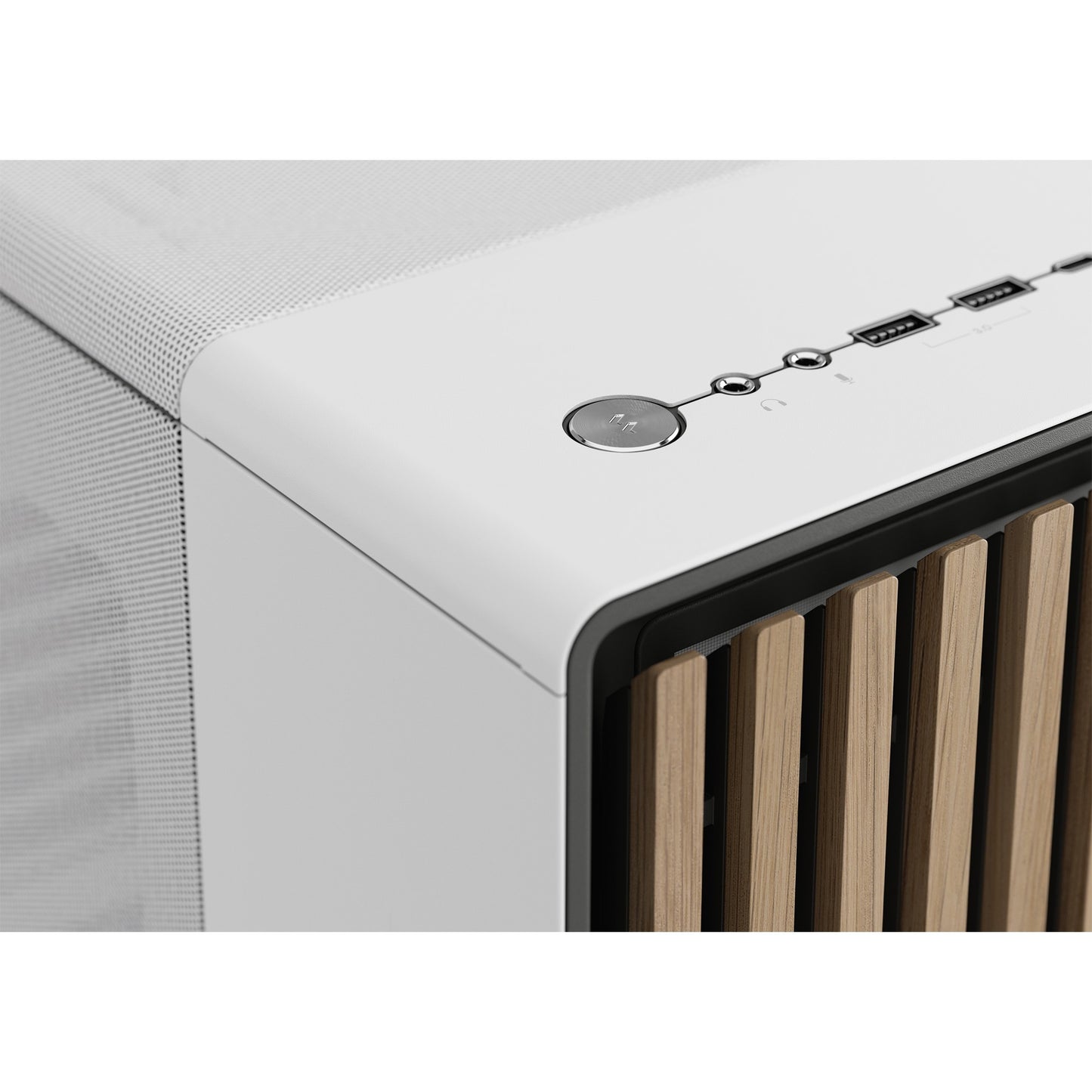 Fractal Design north midi tower behuizing (wit houtkleur | 2x usb-a | 1x usb-c)