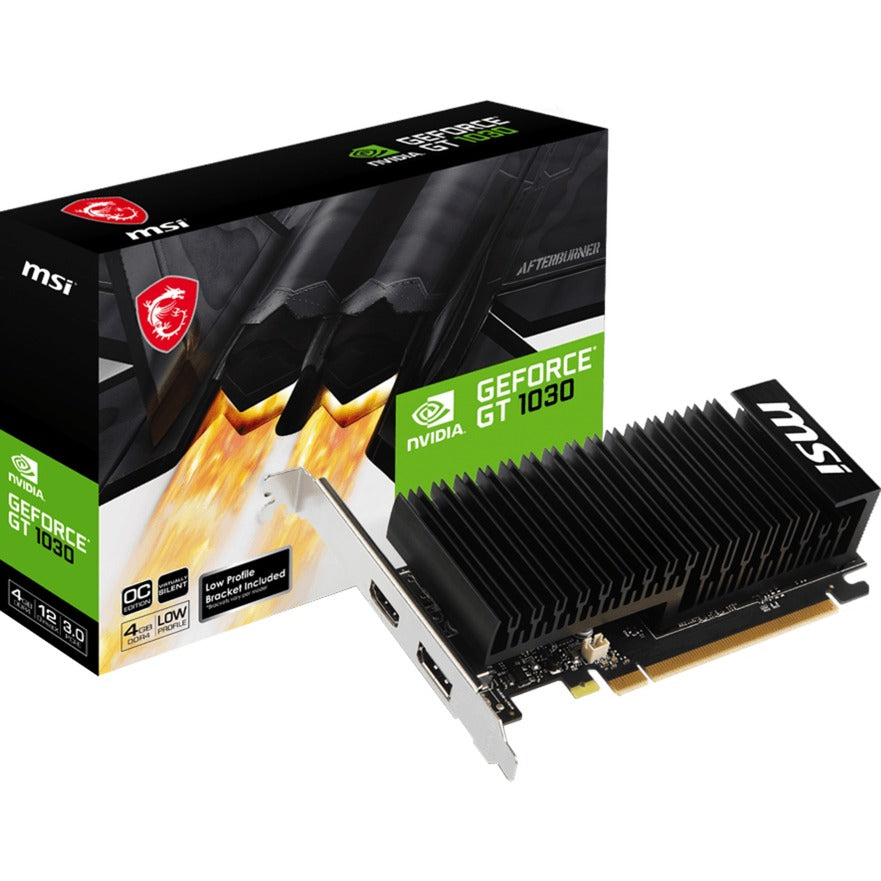 MSI geforce gt 1030 4ghd4 lp oc grafische kaart (1x hdmi, 1x displayport)