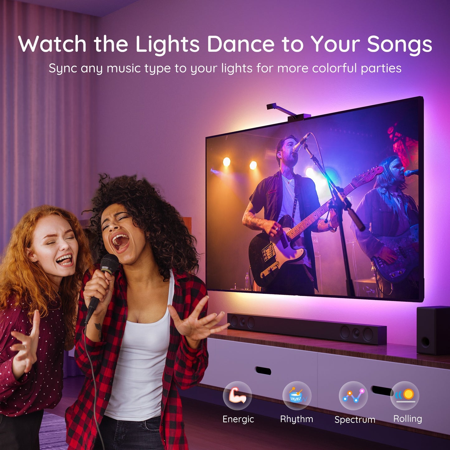 Govee h6199 dreamview t1 tv achtergrondverlichting sfeerverlichting (5 meter, rgbic, wifi, bluetooth, voor 75 - 85 inch tv's)
