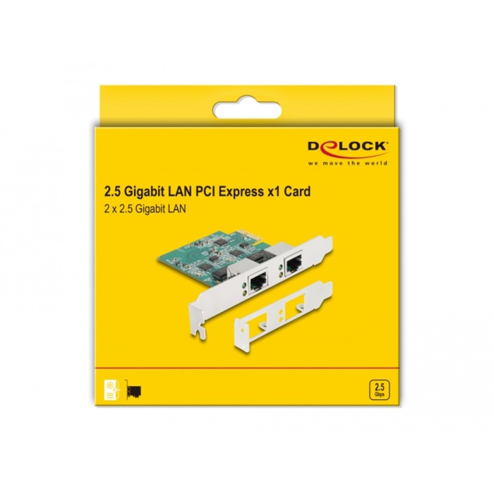 DeLOCK pci express x1 card to 2 x rj45 2.5 gigabit lan rtl8125 netwerkadapter