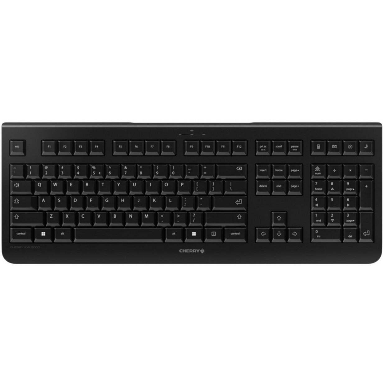 CHERRY kw 3000 toetsenbord (zwart, eu lay-out (qwerty), rubberdome, 100%, 2,4ghz)