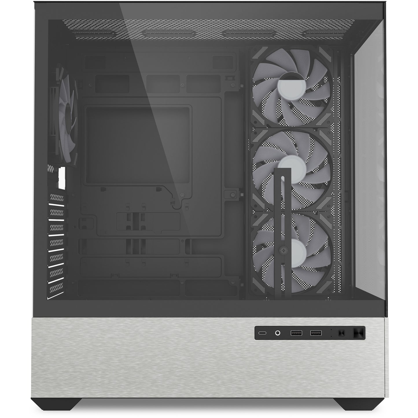 Sharkoon ak7 argb midi tower behuizing (zwart | 2x usb-a | 1x usb-c | rgb | tempered glass)