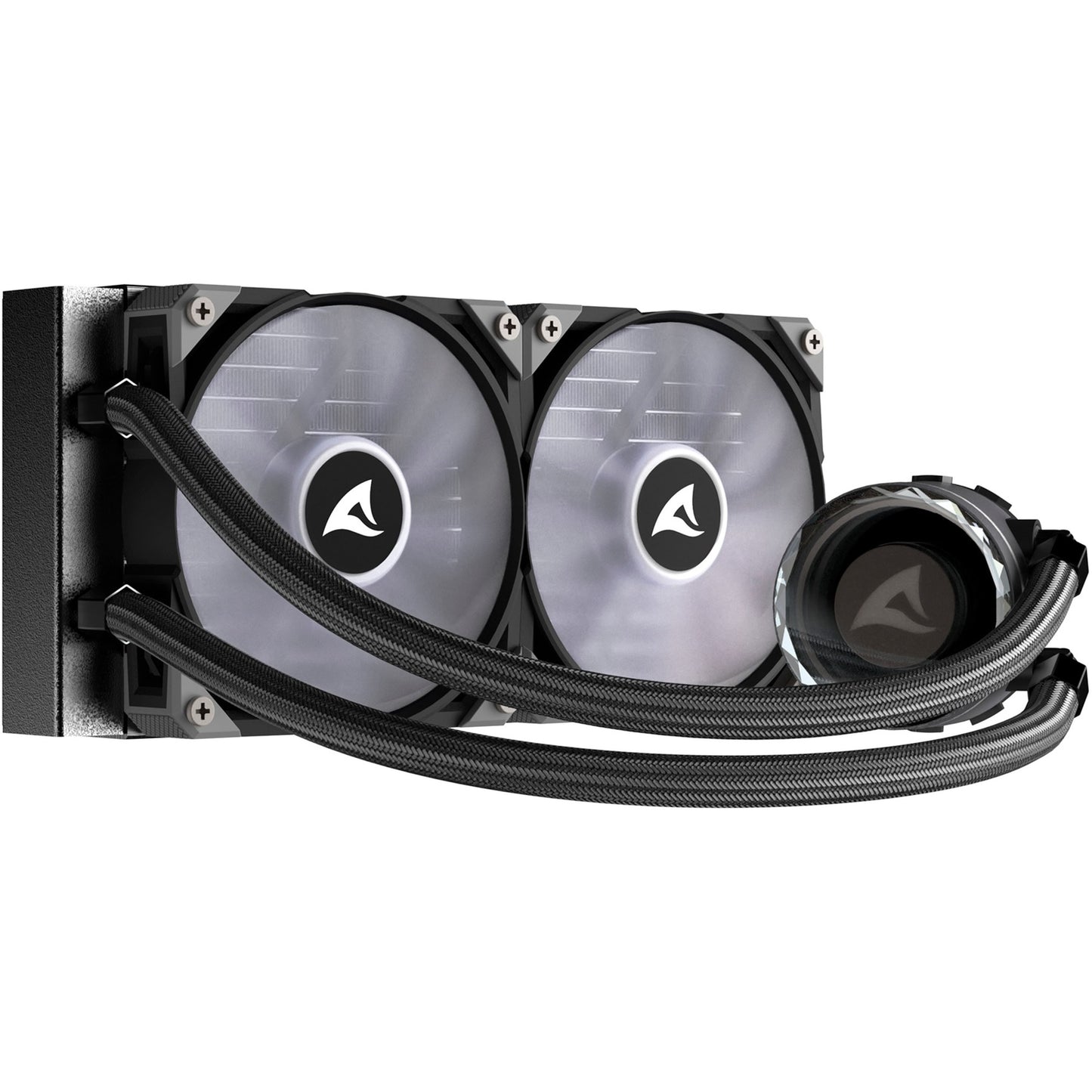 Sharkoon s80 rgb waterkoeling (zwart, 4-pins pwm fan-connector)