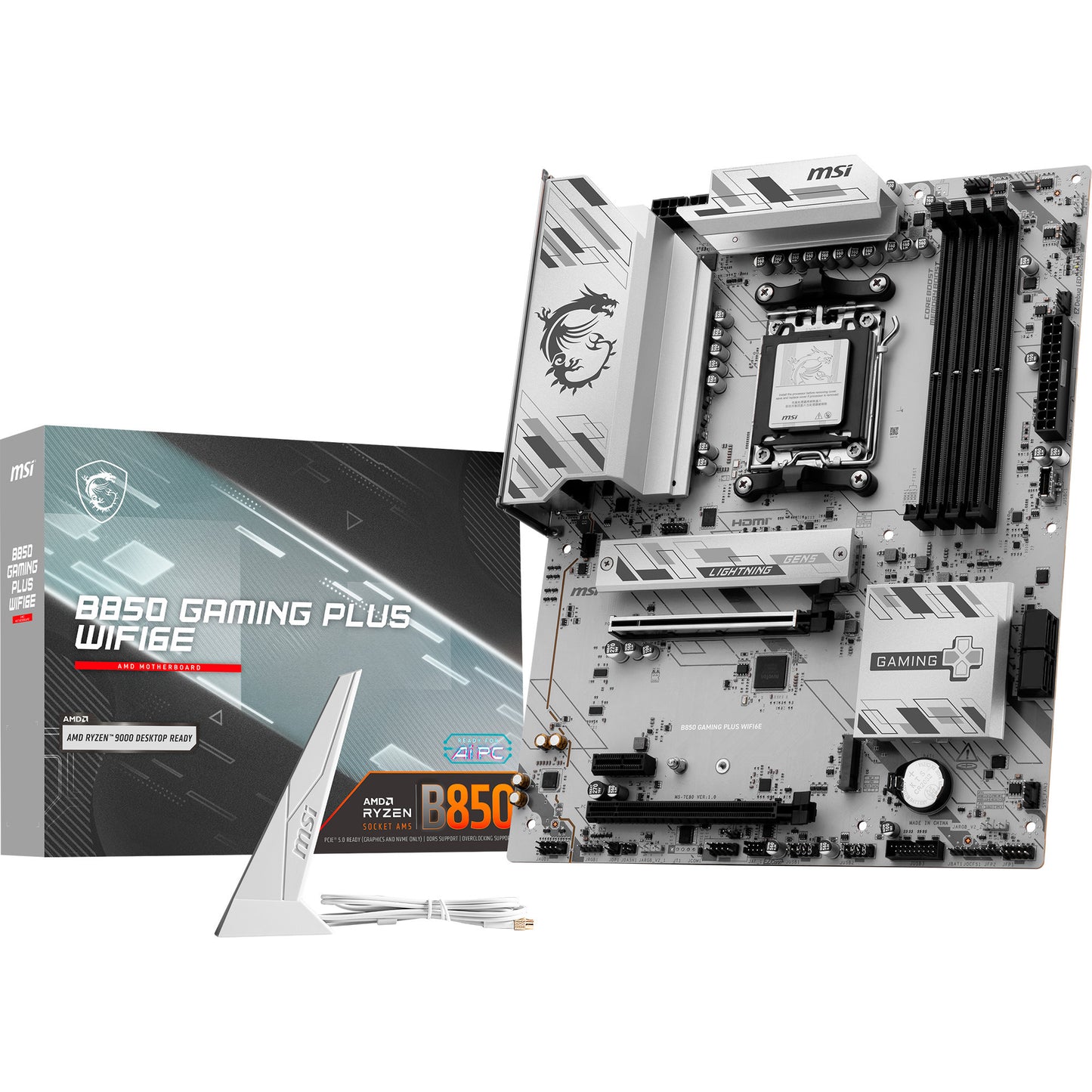 MSI b850 gaming plus wifi6e socket am5 moederbord (raid, 2.5gb-lan, wi-fi 6e, bt, sound, atx)