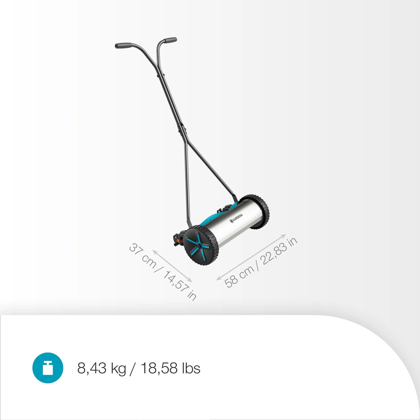 GARDENA kooimesmaaier comfort 400 kooimaaier (grijs turquoise, 11760-20)