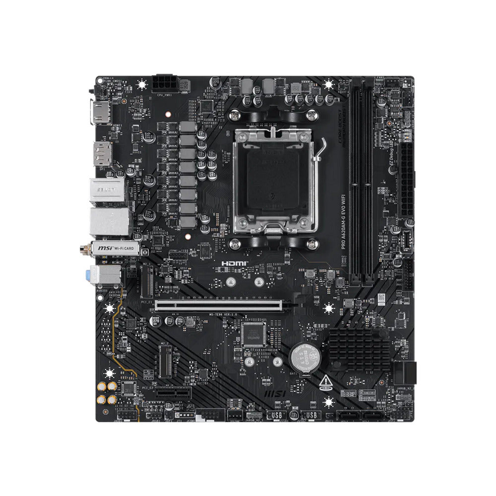 MSI pro a620am-g evo wifi socket am5 moederbord (raid, 2.5gb-lan, wifi, bt, sound, µatx)