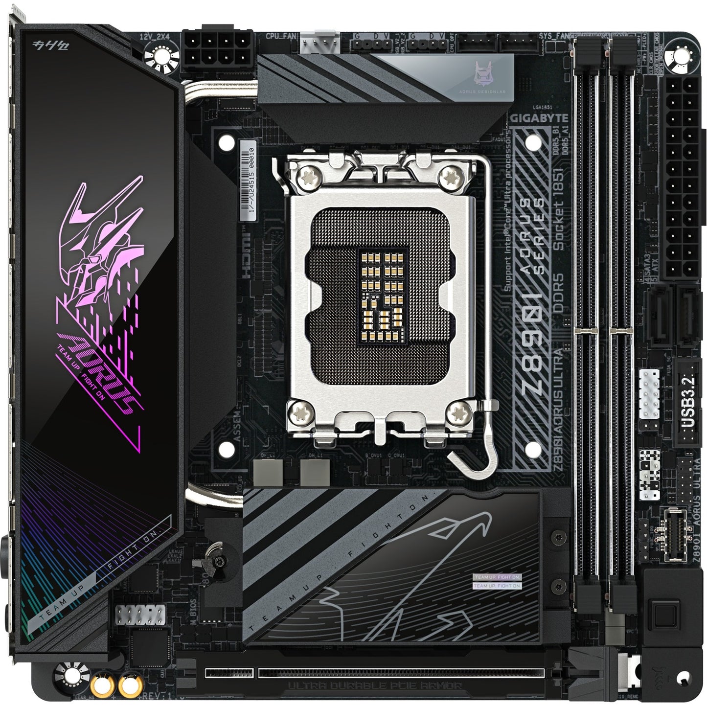 GIGABYTE z890i aorus ultra socket 1851 moederbord (raid, 2.5gb-lan, wi-fi 7, bt, sound, mini-itx)