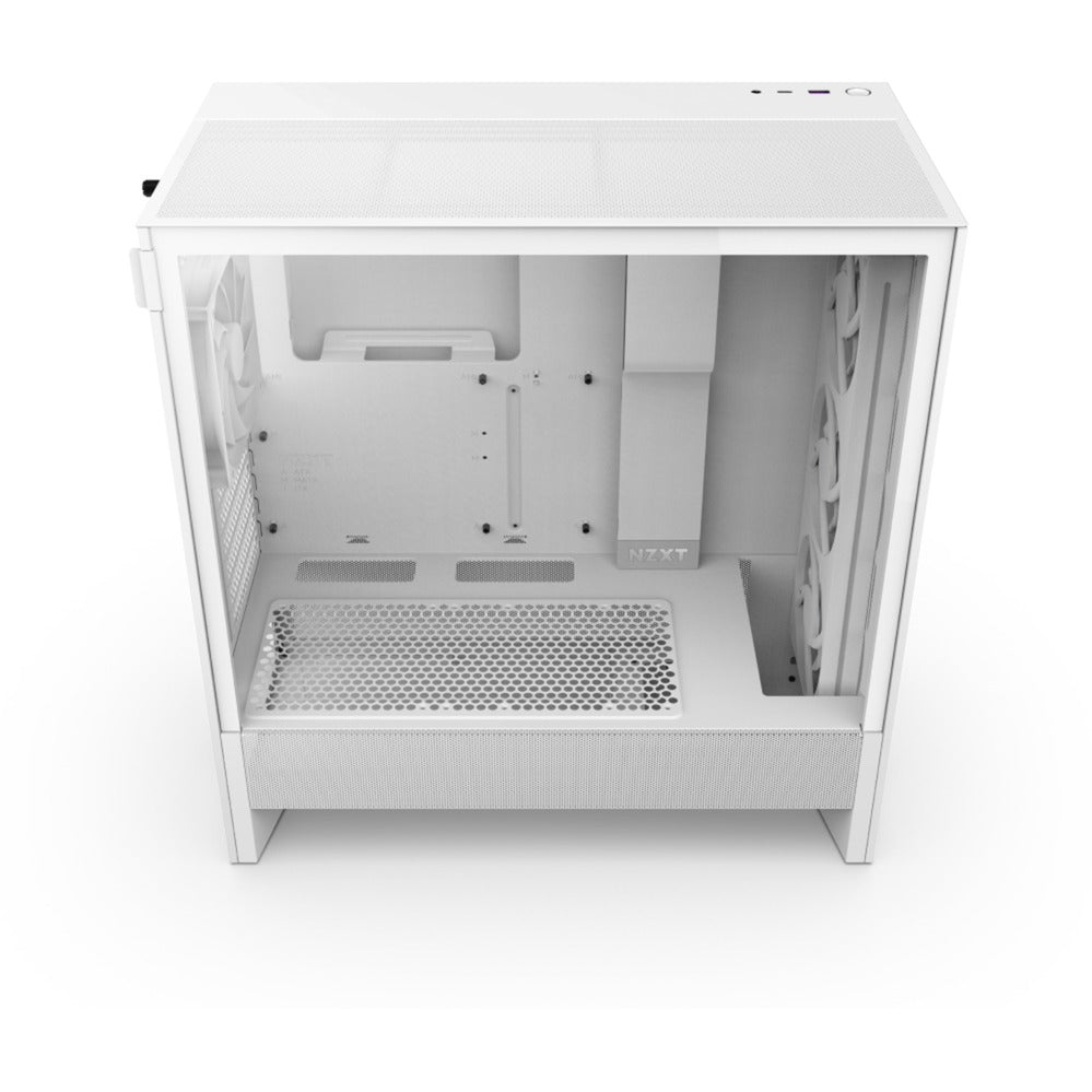 NZXT h5 flow rgb v2 midi tower behuizing (wit | 1x usb-a | 1x usb-c | rgb | tempered glass)