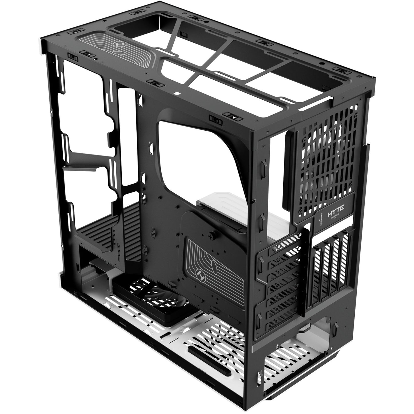 HYTE y40 midi tower behuizing (wit zwart | 2x usb-a | 1x usb-c | tempered glass)