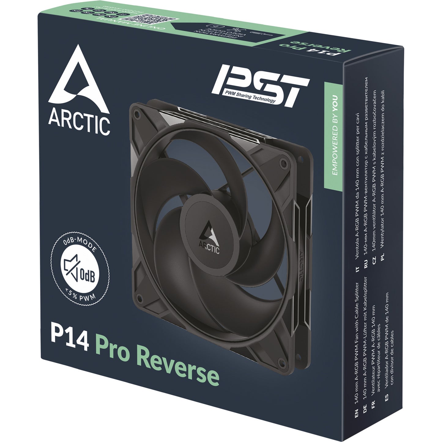ARCTIC p14 pro reverse case fan (zwart, 140 x 140 x 30 mm, pwm)