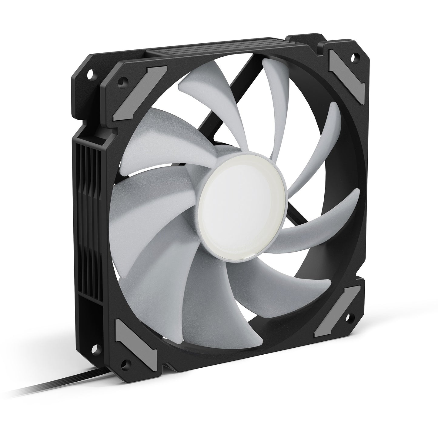 Sharkoon shark mirror rgb pwm case fan (zwart, 120 x 120 x 25 mm)