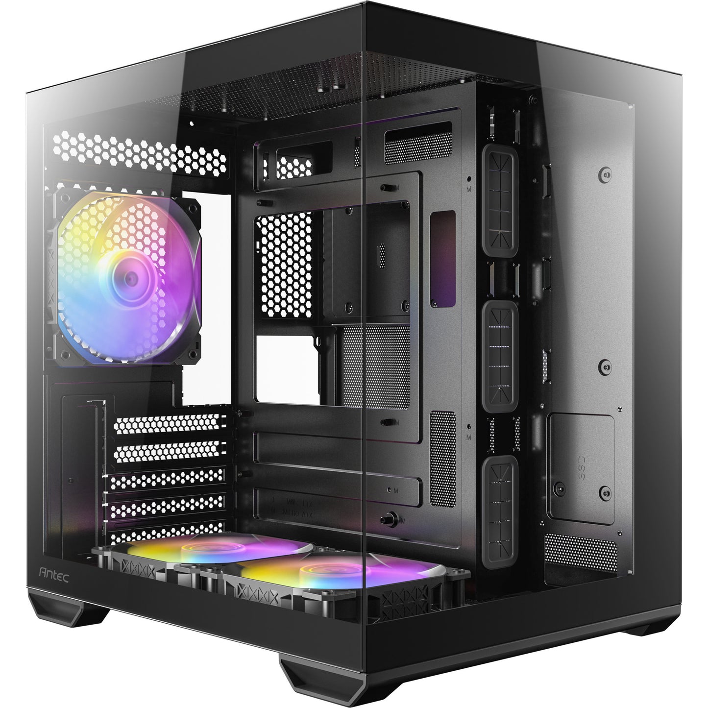 Antec cx60m argb mini tower behuizing (zwart | 3x usb-a | rgb | tempered glass)