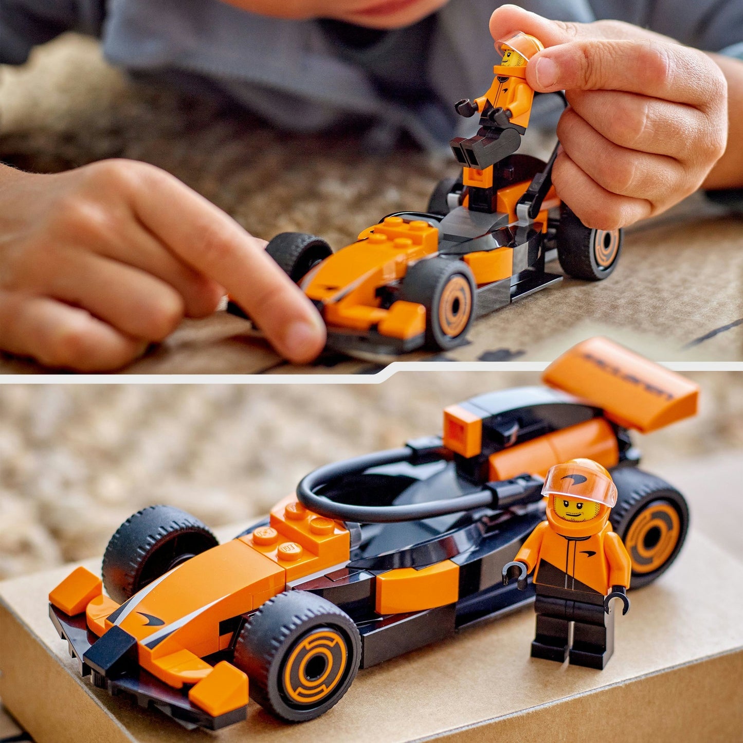 LEGO city 60442 f1 coureur met mclaren racewagen