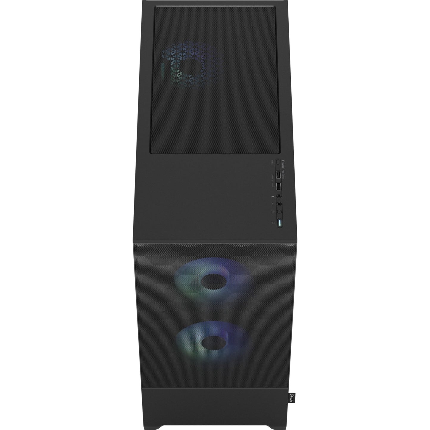 Fractal Design pop air rgb midi tower behuizing (zwart | 2x usb-a | rgb | tempered glass)