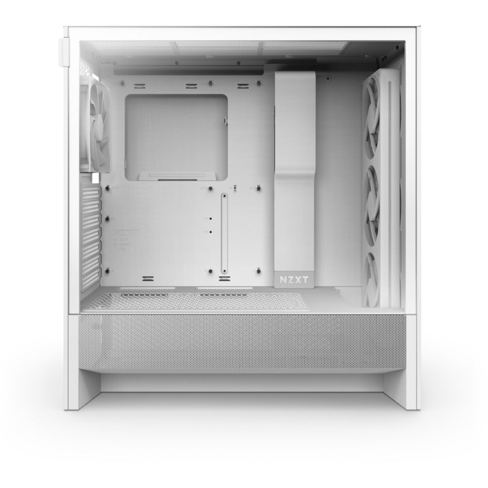 NZXT h5 flow rgb v2 midi tower behuizing (wit | 1x usb-a | 1x usb-c | rgb | tempered glass)