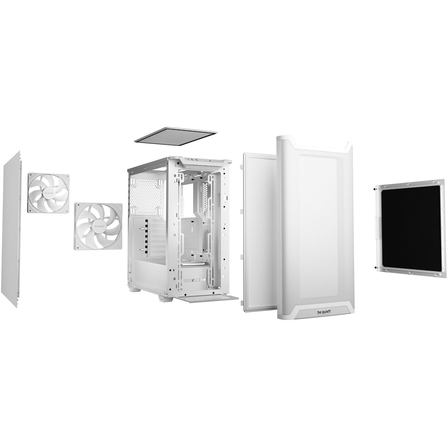 Be Quiet! pure base 501 airflow midi tower behuizing (wit | 2x usb-a | 1x usb-c)
