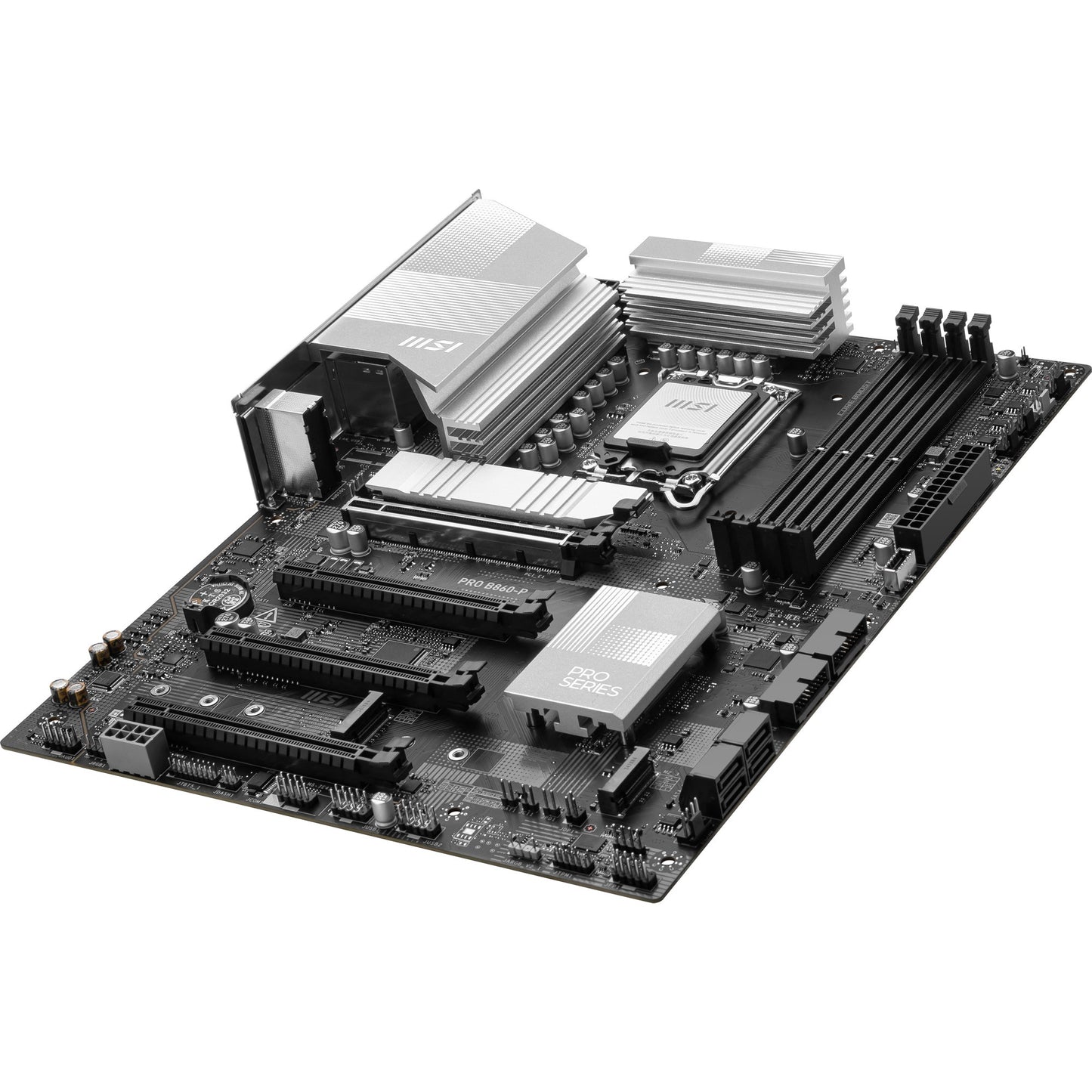 MSI pro b860-p socket 1851 moederbord (zilver, raid, 5gb-lan, sound, atx)