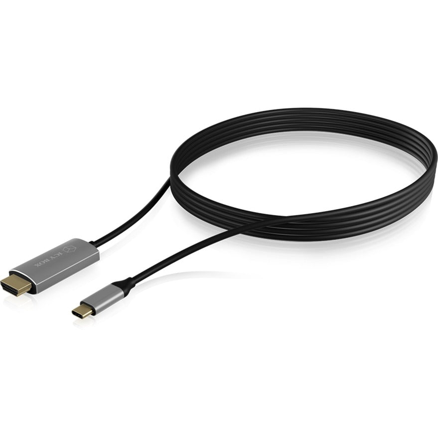 ICY BOX ib-cb020-c - usb-c (male) > hdmi (male) kabel (zwart, 1,8 meter)