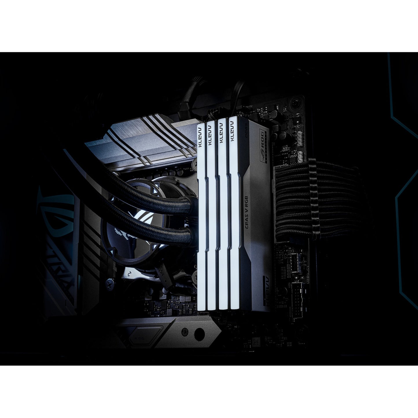 KLEVV cras v rgb rog 32 gb ddr5-6200 (2x 16 gb) werkgeheugen (wit, kd5agua80-62b320p, xmp, expo)