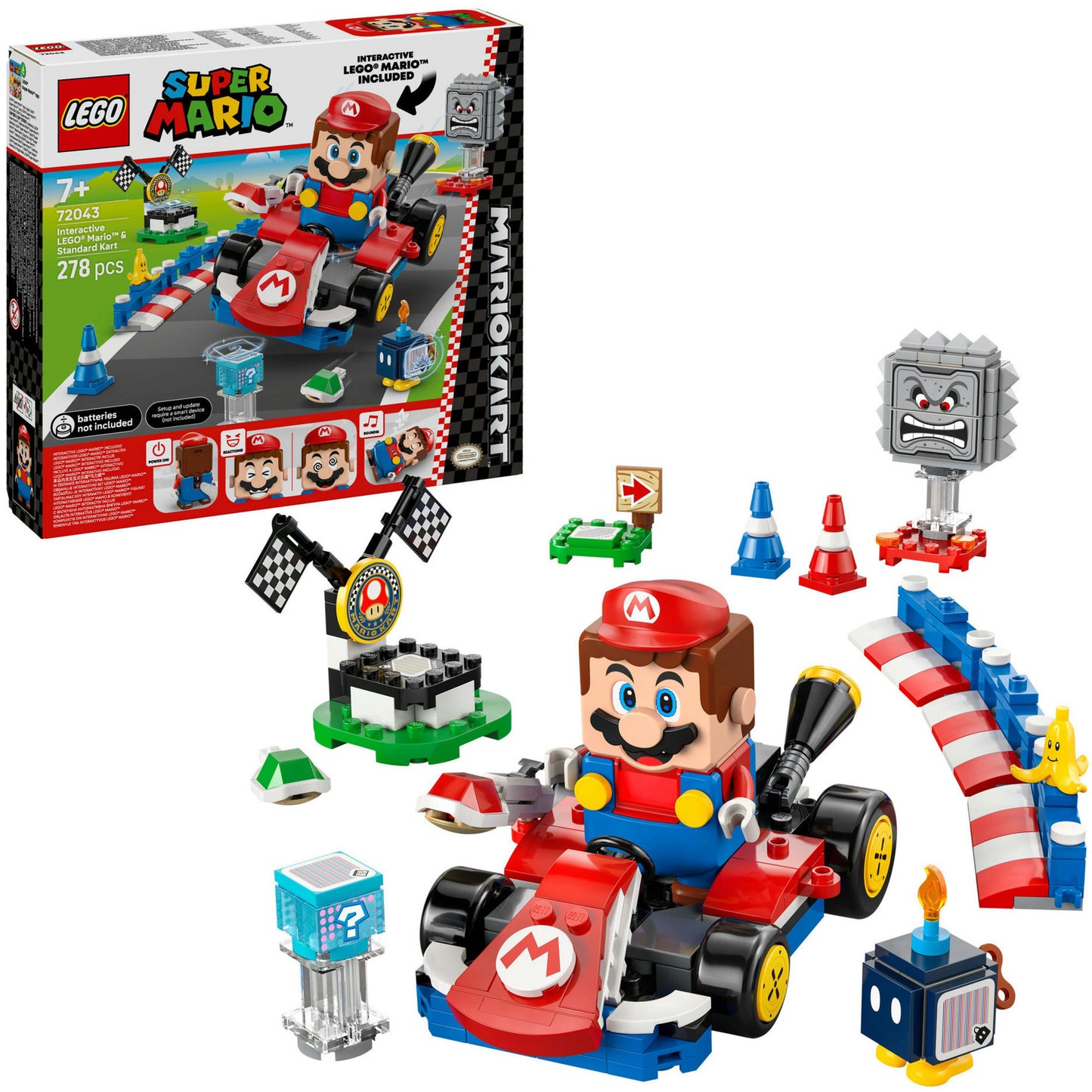 LEGO ® super mario™: mario kart™ – interactieve ® mario™ en standaardkart - 72043