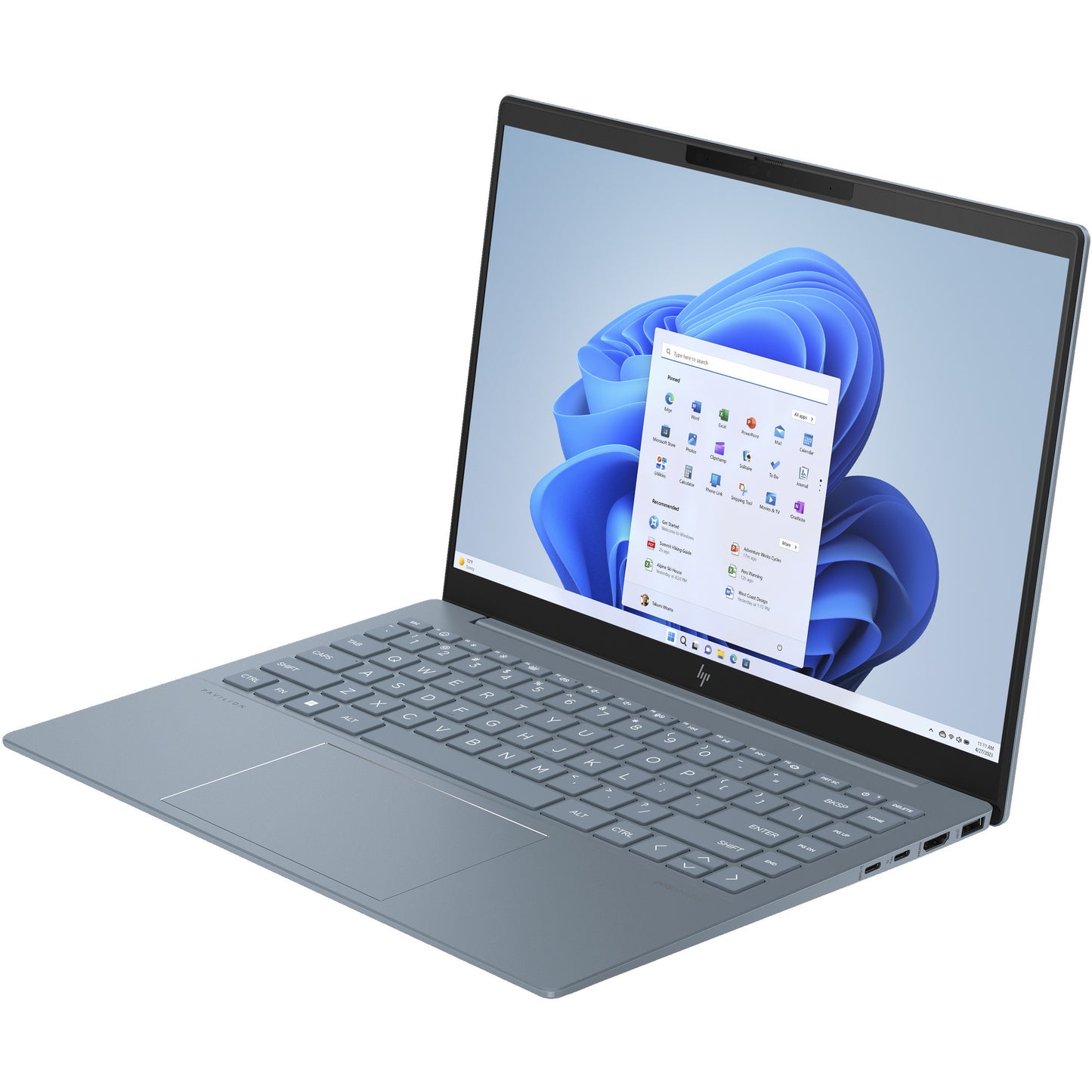 HP pavilion plus 14-ew1060nd (b0uf2ea) 14 laptop (lichtblauw | core ultra 7 155h | arc graphics | 32 gb | 1 tb ssd)