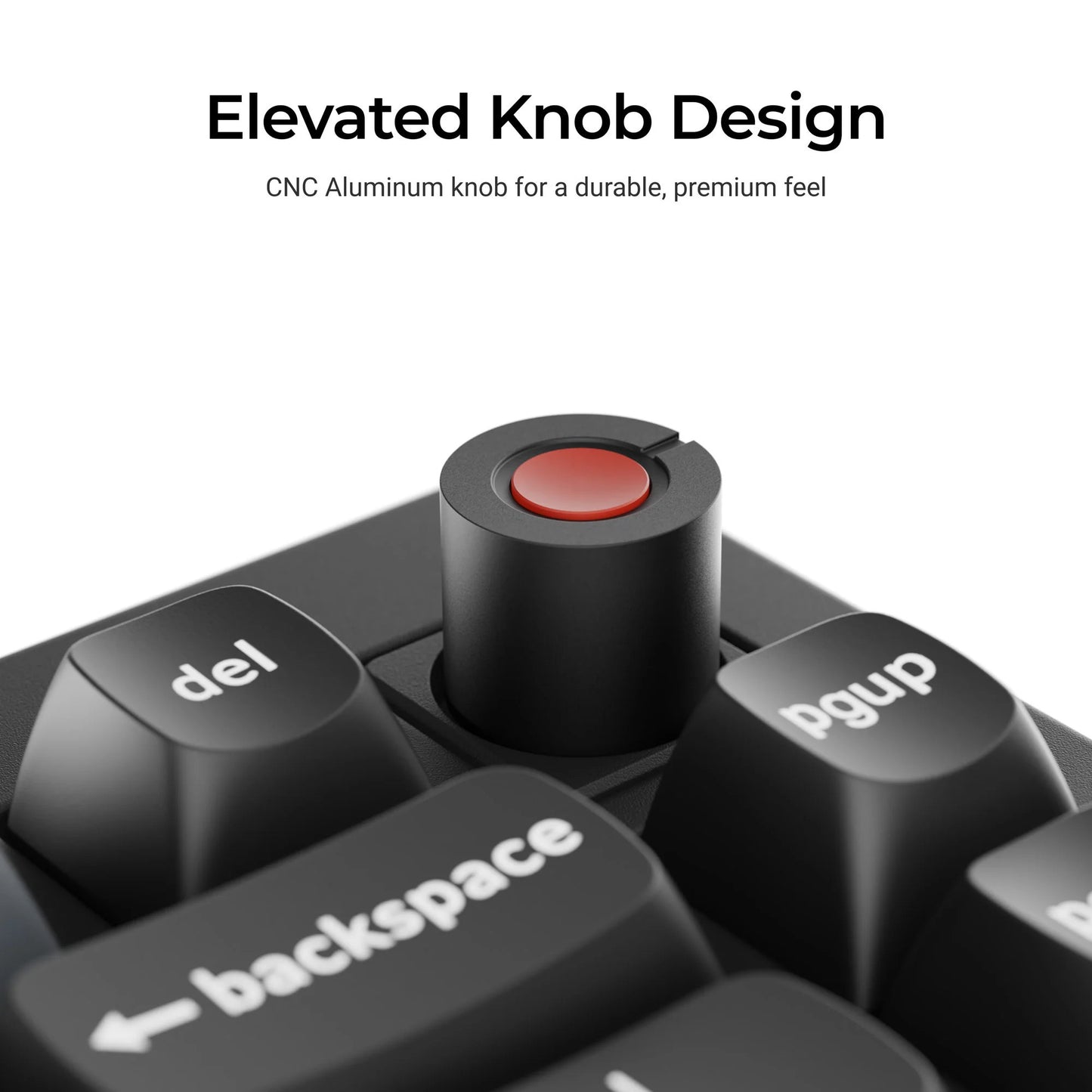 Keychron v1w-d1 8k qmk wired custom mechanical keyboard (zwart, us lay-out (qwerty), super red, 75%, rgb leds, double-shot pbt, hot swap, 8k, knop)