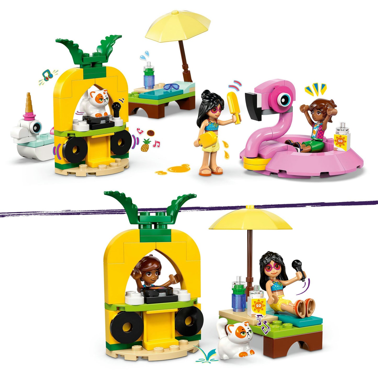 LEGO friends 42658 zwembadfeestje met flamingo en eenhoorn