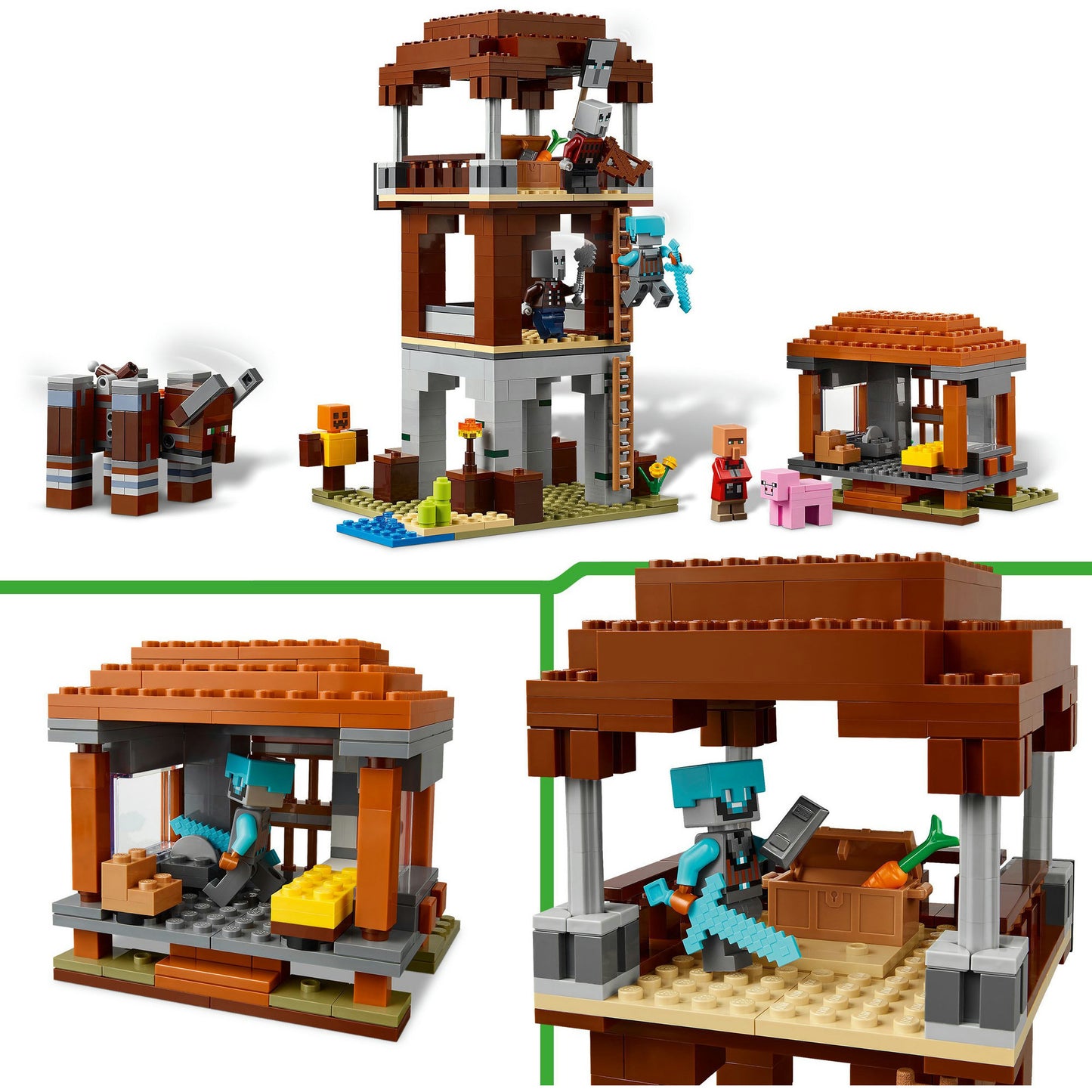 LEGO minecraft 21278 de plunderaar buitenpost en verwoester