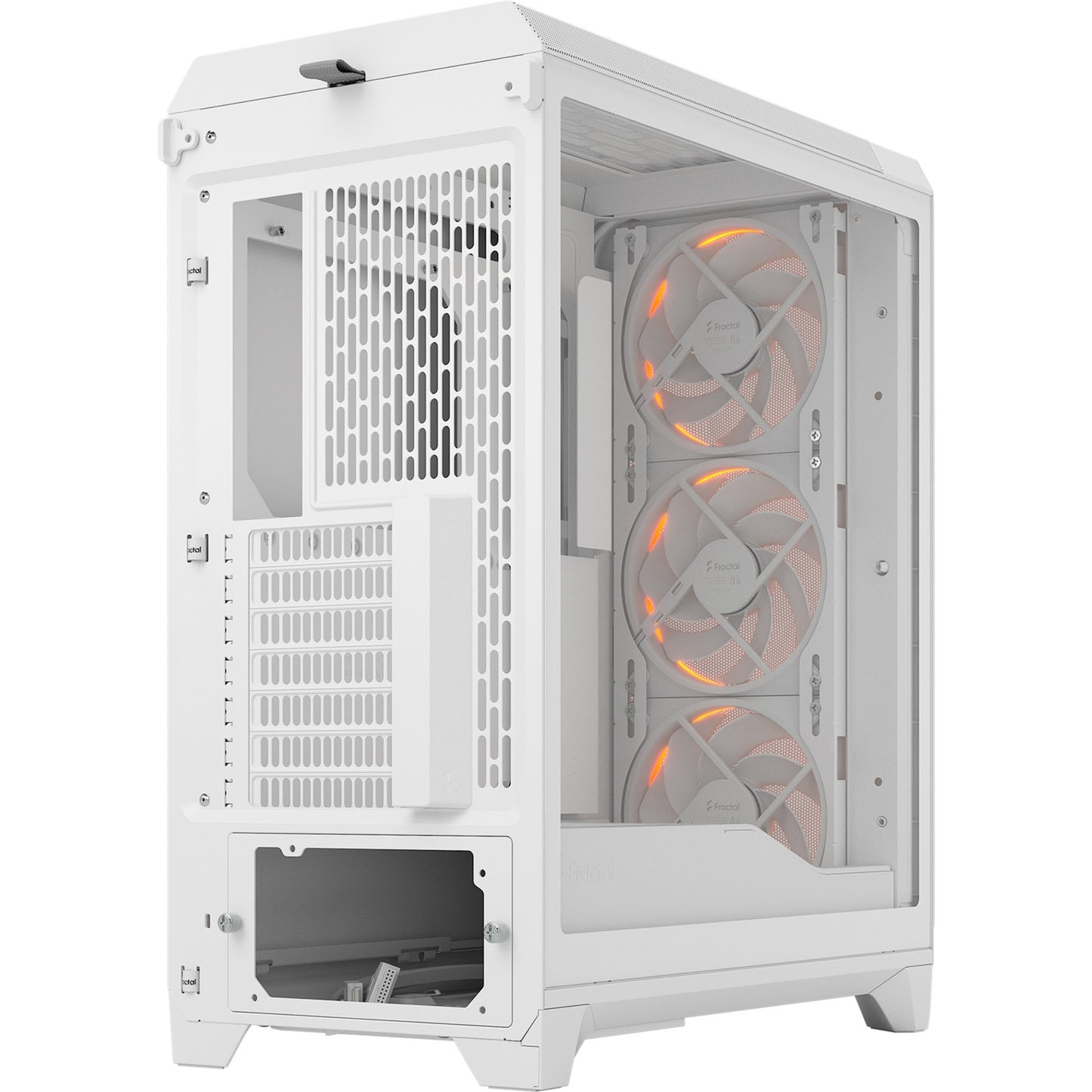 Fractal Design meshify 3 rgb midi tower behuizing (wit | 2x usb-a | 1x usb-c | rgb | tempered glass)