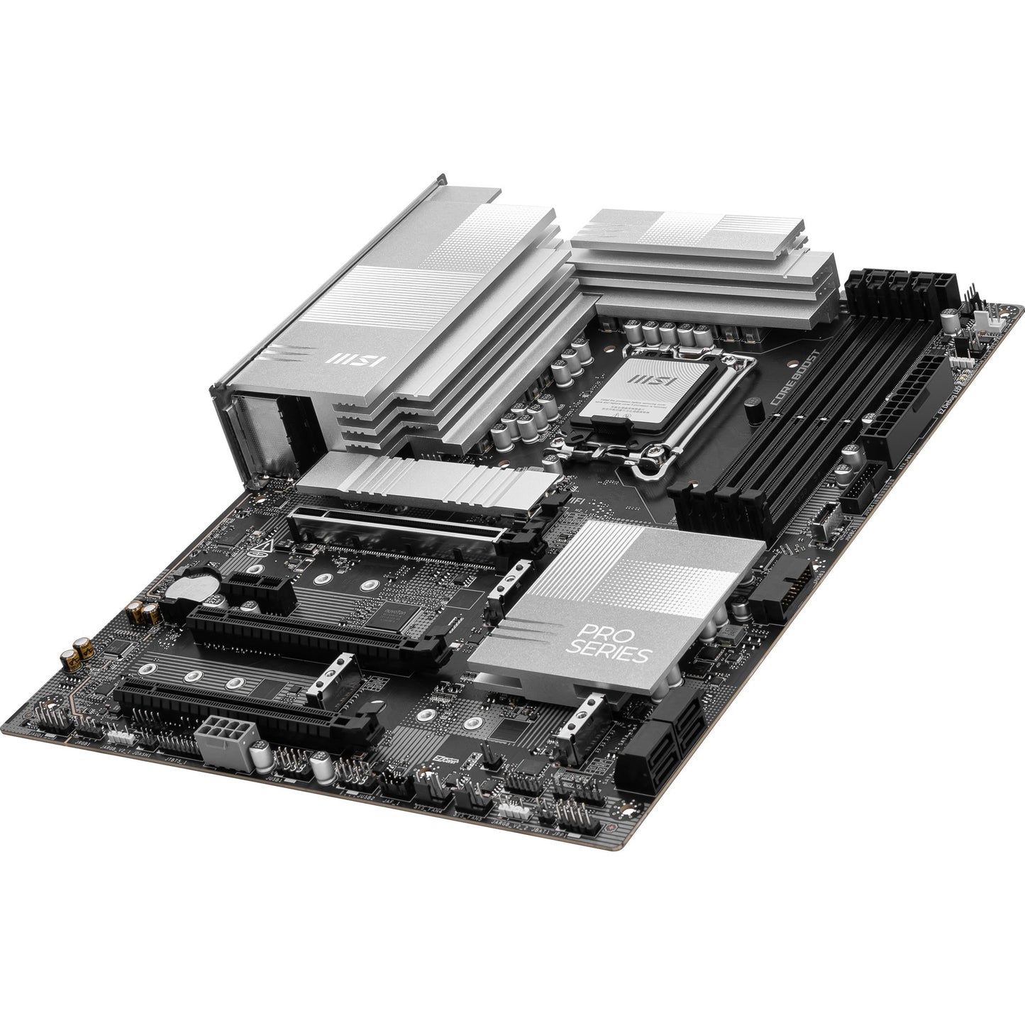 MSI pro z890-p wifi socket 1851 moederbord (zwart zilver, raid, 5gb-lan, wi-fi 7, bt, sound, atx)