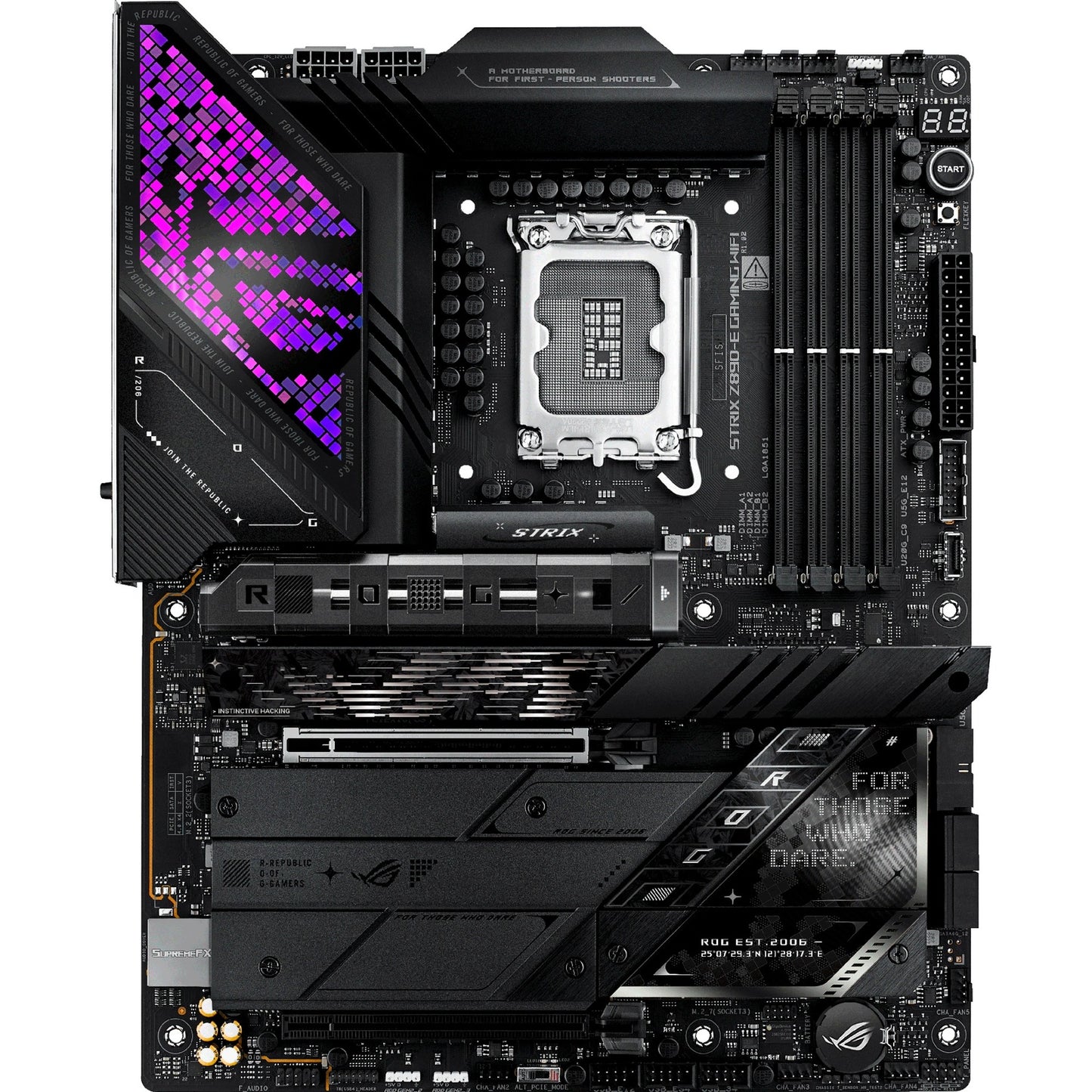 ASUS rog strix z890-e gaming wifi socket 1851 moederbord (zwart, raid, 5gb-lan, wi-fi 7, bt, sound, atx)